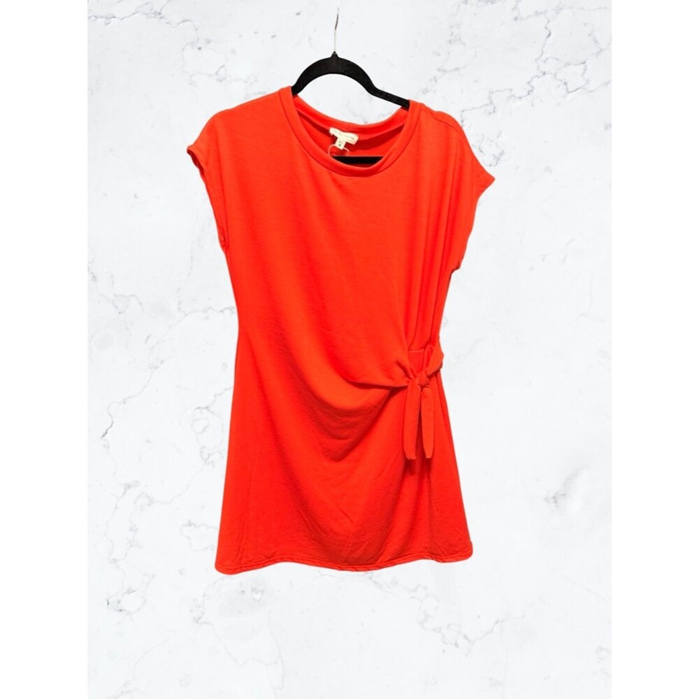 See You Monday Side Tie Mini Dress Orange Cap Sleeve NWOT Size Medium